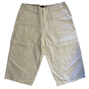 Makaveli Tupac Shakur Brand Linen Cotton Shorts Men XL White Hip Hop Streetwear